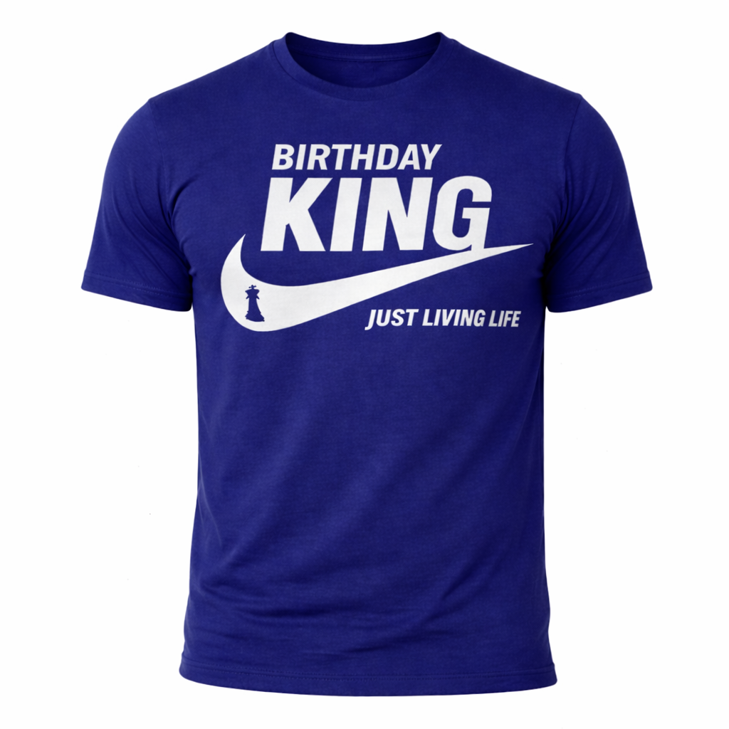Birthday King T-Shirt for Men | Navy Blue | Personalized with your Age on Back