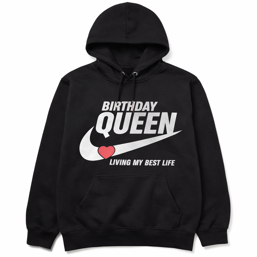 👑 Birthday Queen Hoodies | Black | Personalized Birthday Hoodies for Women