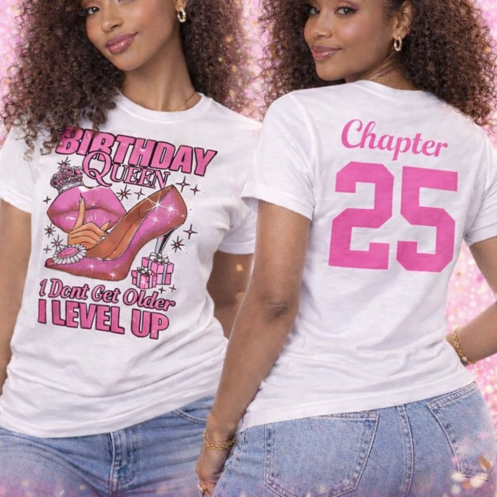 Birthday Queen Sublimation T-Shirt for Women | White | Premium Birthday Shirt by Kreative Favors