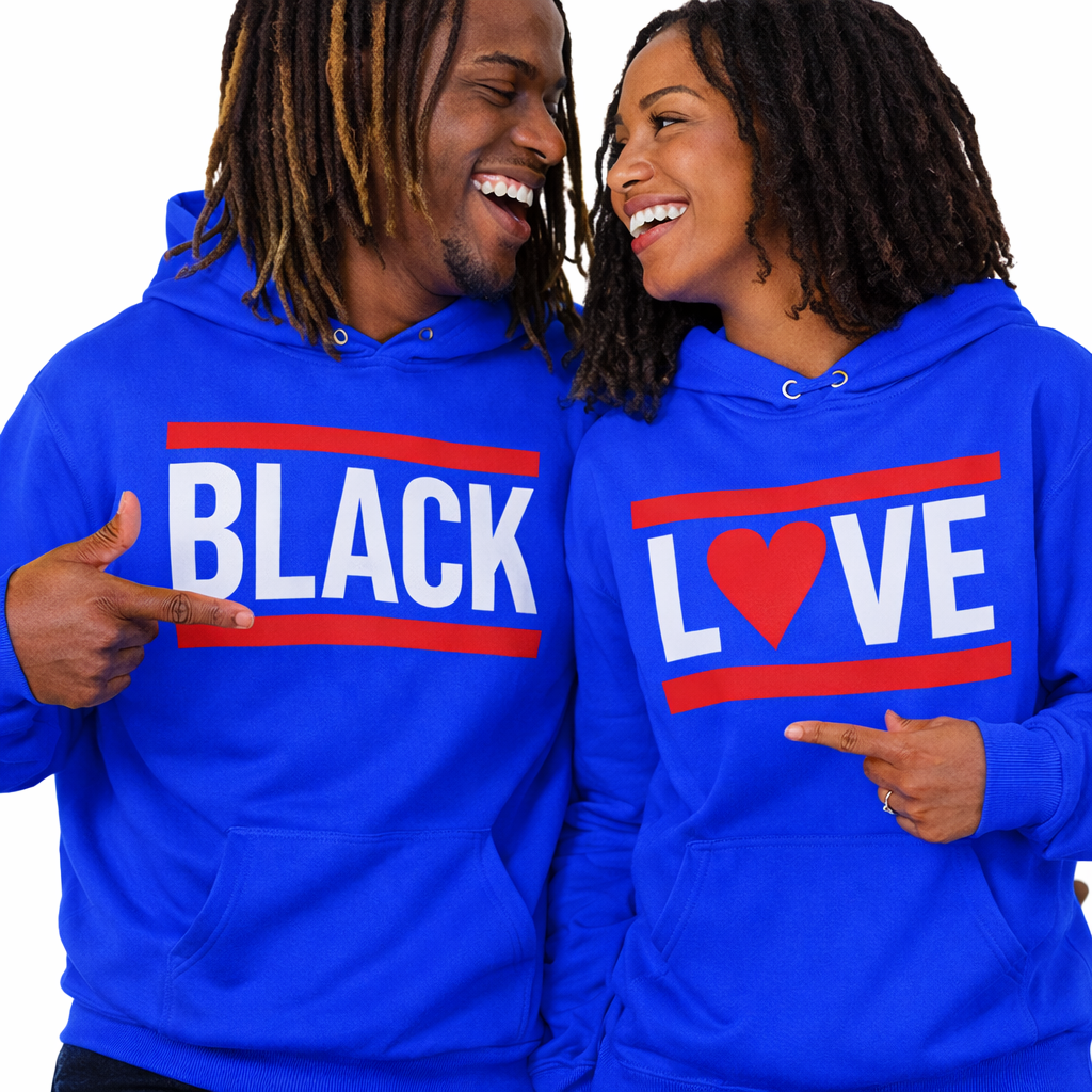 Black Love Couples Hoodies | Royal Blue | Matching Valentines Day, Wedding & Anniversary Hoodies
