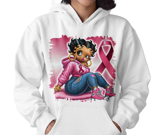 Breast Cancer Distress Edges Sublimation Hoodies (White Only)