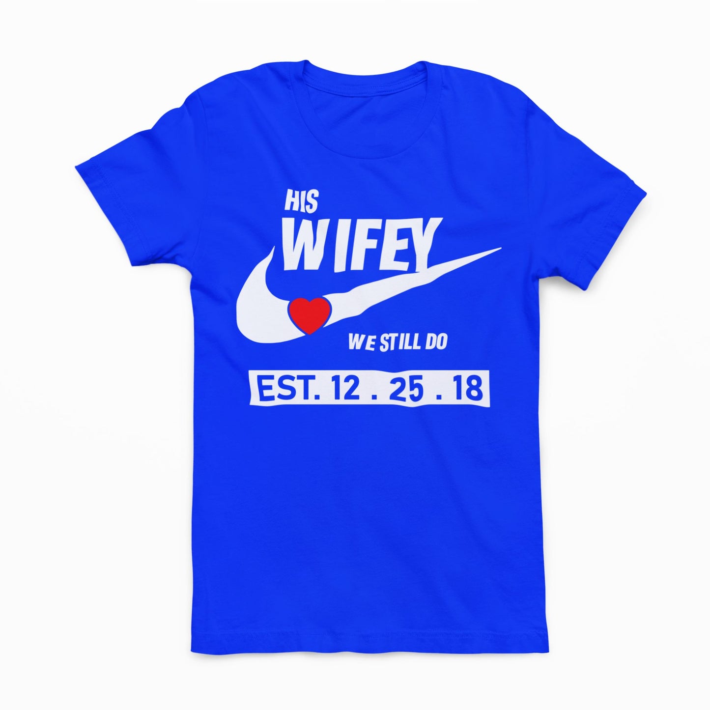 Husband and Wife Couples Shirts Royal Blue