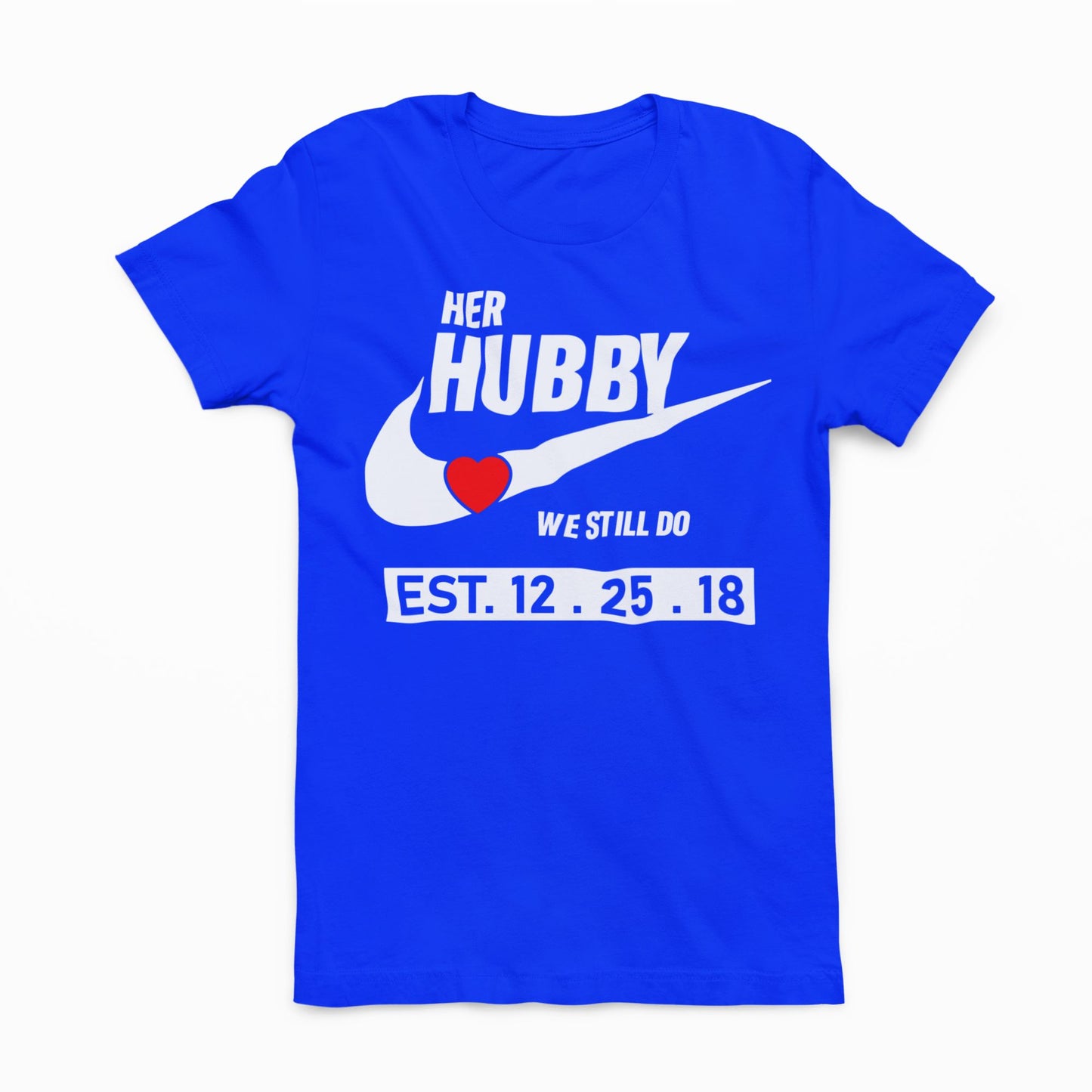 Husband and Wife Couples Shirts Royal Blue