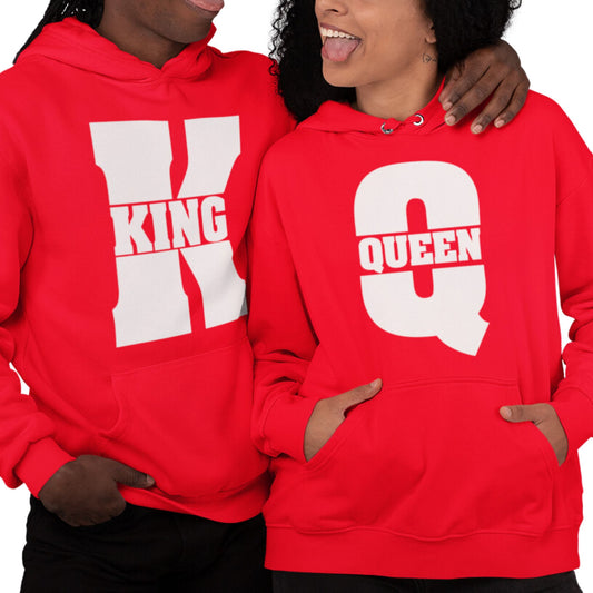 King and Queen Couples Hoodies Red