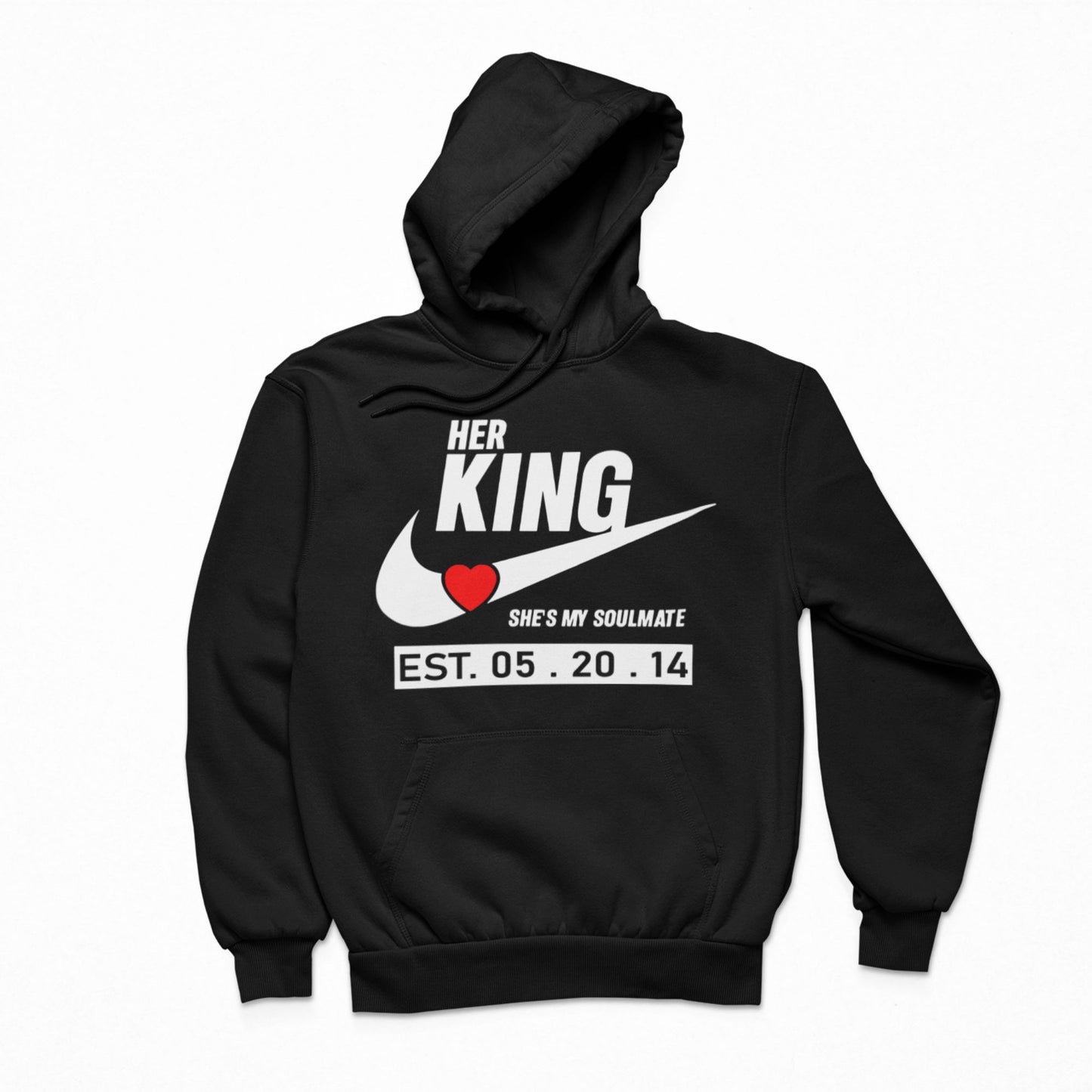 King and Queen Couples Hoodies Black