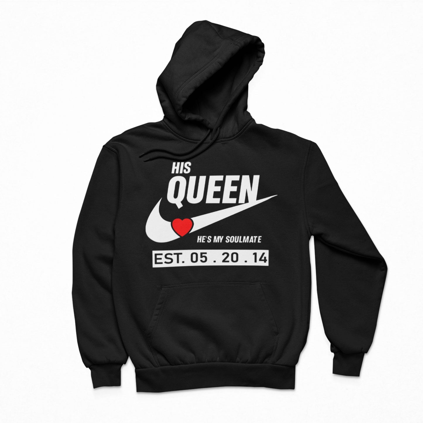 King and Queen Couples Hoodies Black