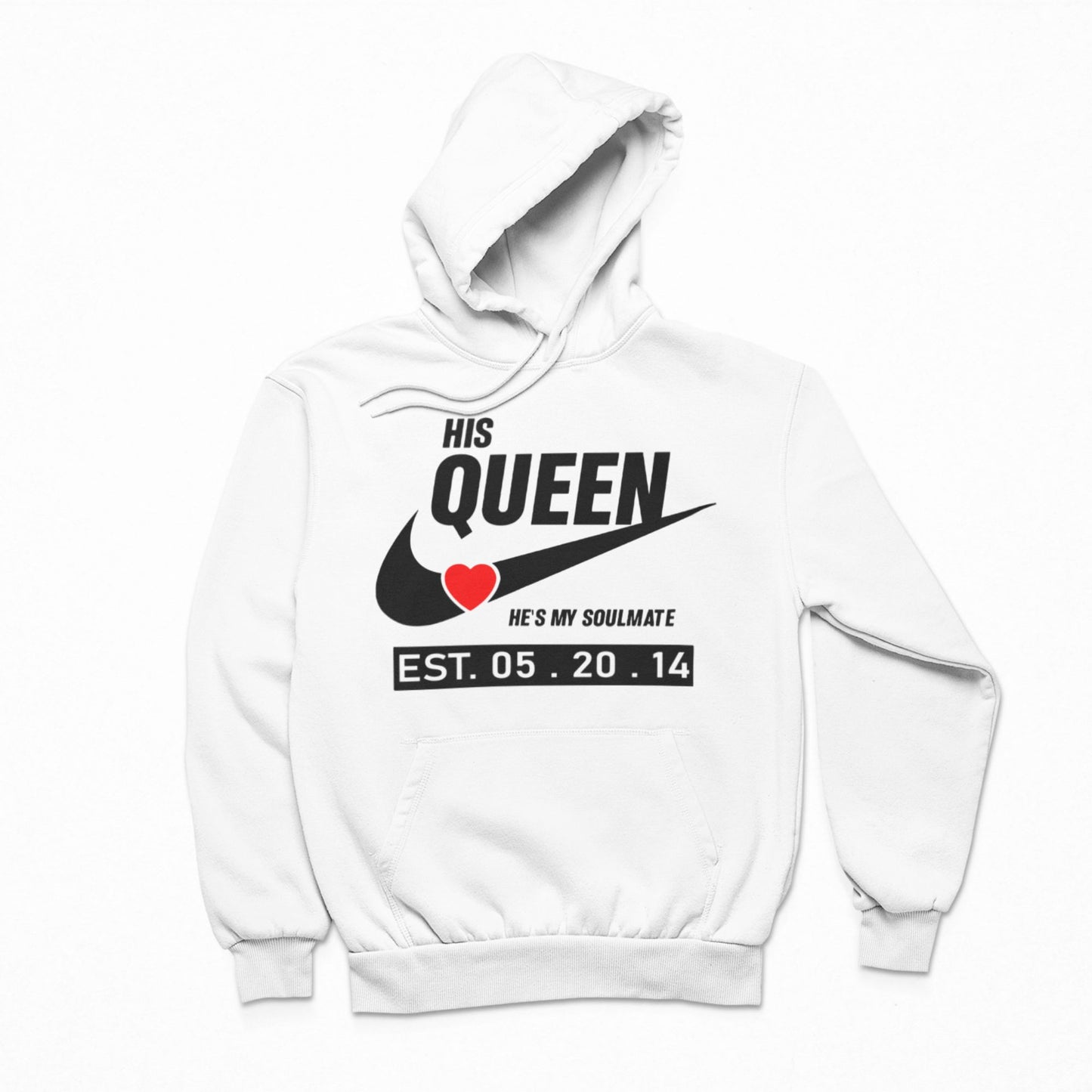 King and Queen Couples Hoodies White