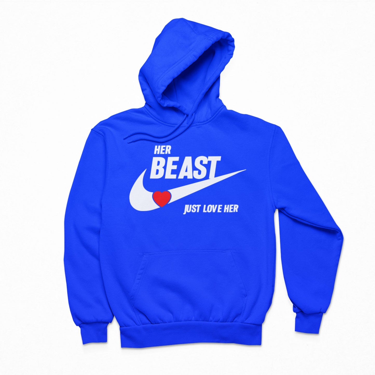 Beauty and Beast Couples Hoodies Royal Blue