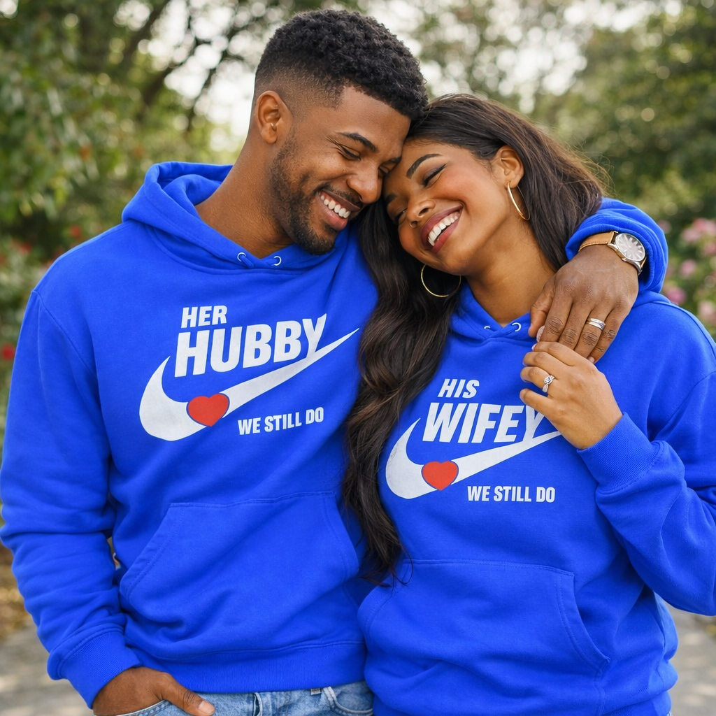 Husband and Wife Couples Hoodies | Royal Blue | Matching Valentines Day, Wedding & Anniversary Hoodies