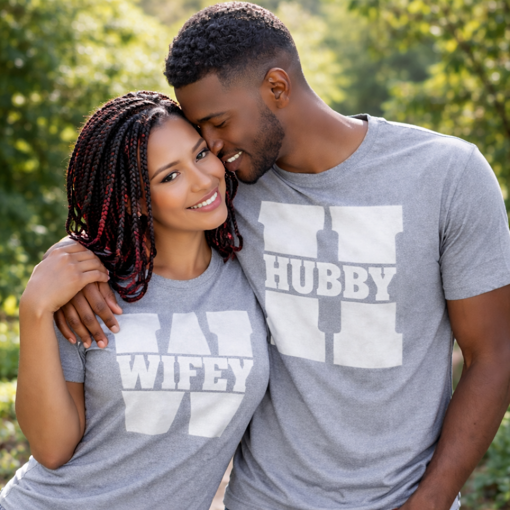 Husband & Wife Matching Couples T-Shirts | Sports Grey | Unisex Romantic Shirts