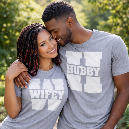Husband & Wife Matching Couples T-Shirts | Sports Grey | Unisex Romantic Shirts
