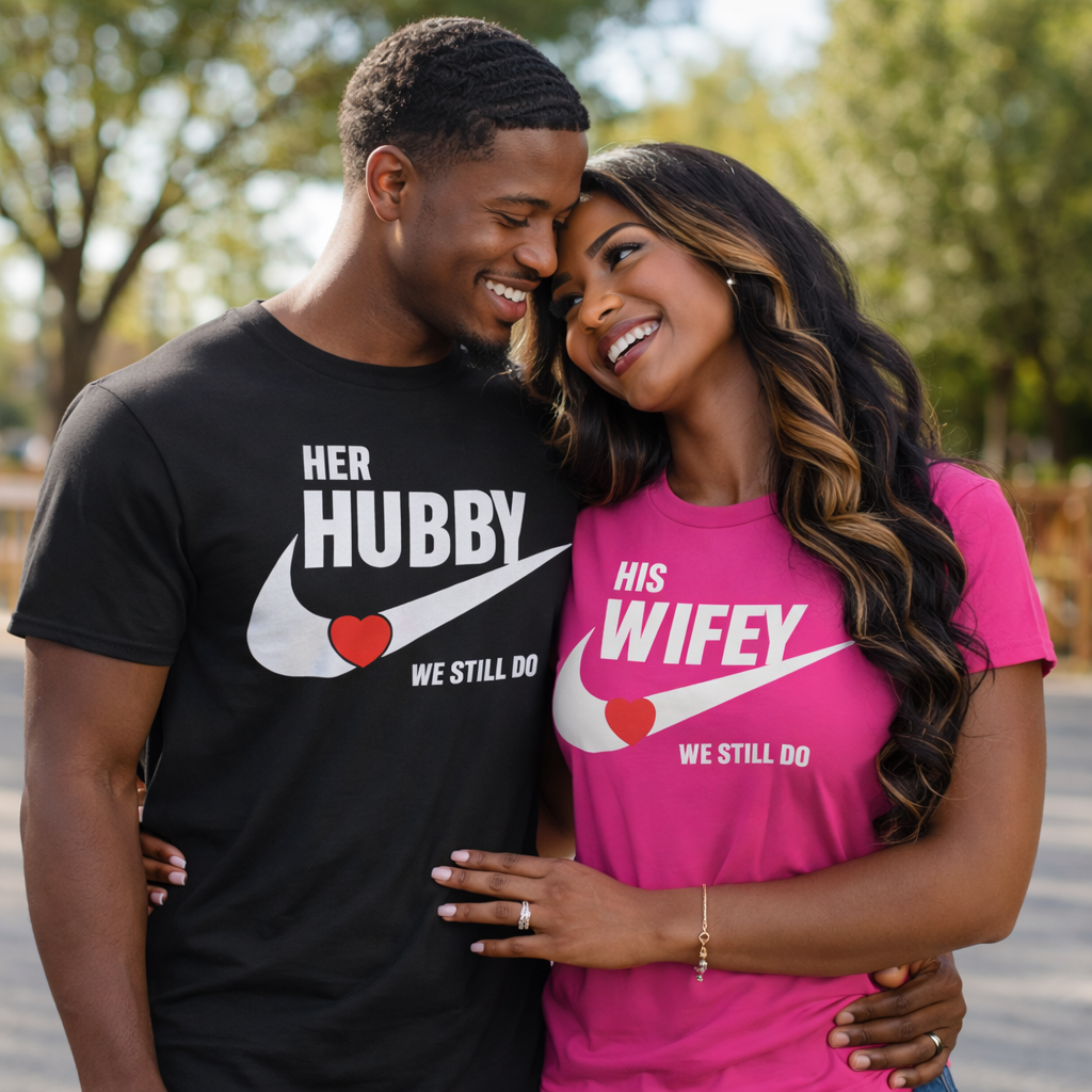 Husband and Wife Matching Unisex Couples T-Shirts Romantic Gifts for Valentines Weddings Anniversaries