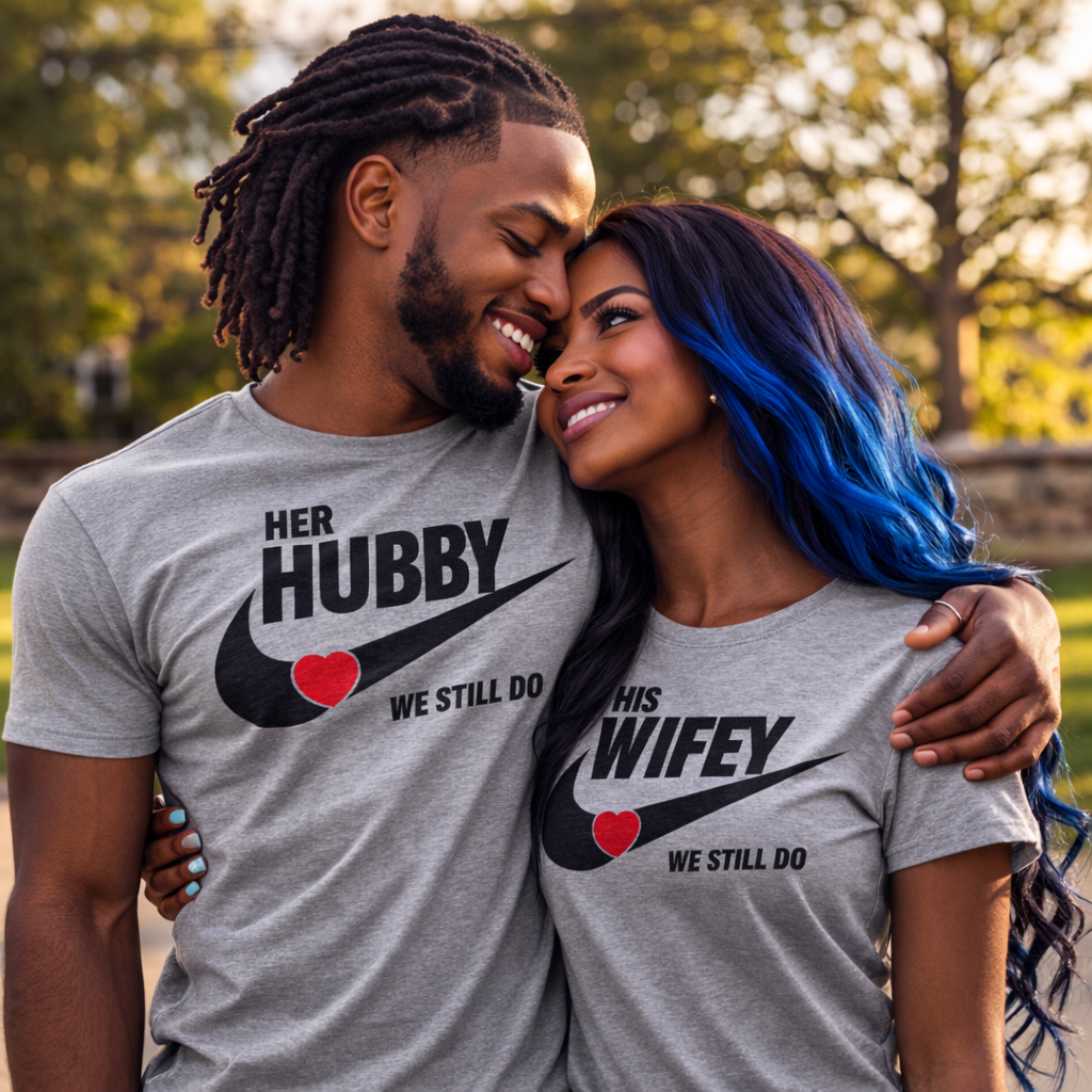 Husband & Wife Matching Couples T-Shirts | Sports Grey | Unisex Romantic Shirts