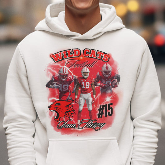 Customizable Sublimation Football Hoodie