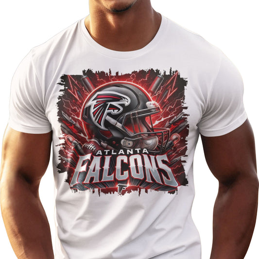 Falcons Football Destressed Edges Sublimation T-Shirt (White Only)