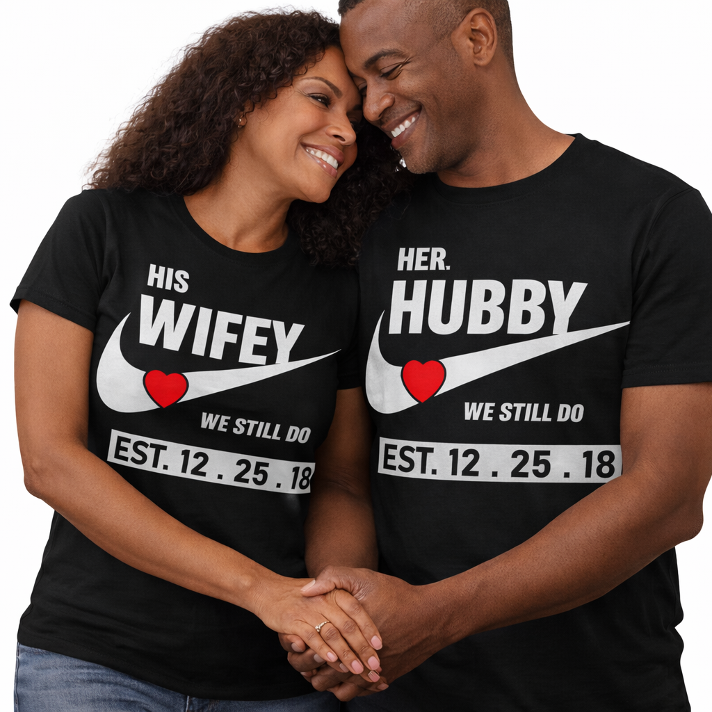 Husband and Wife Couples Shirts | Black | Matching Valentine’s, Wedding & Anniversary Shirts