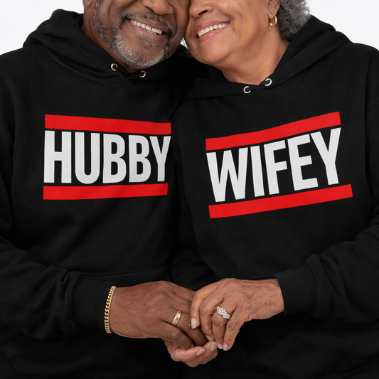 Husband and Wife Couples Hoodies | Black | Matching Valentines Day, Wedding & Anniversary Hoodies