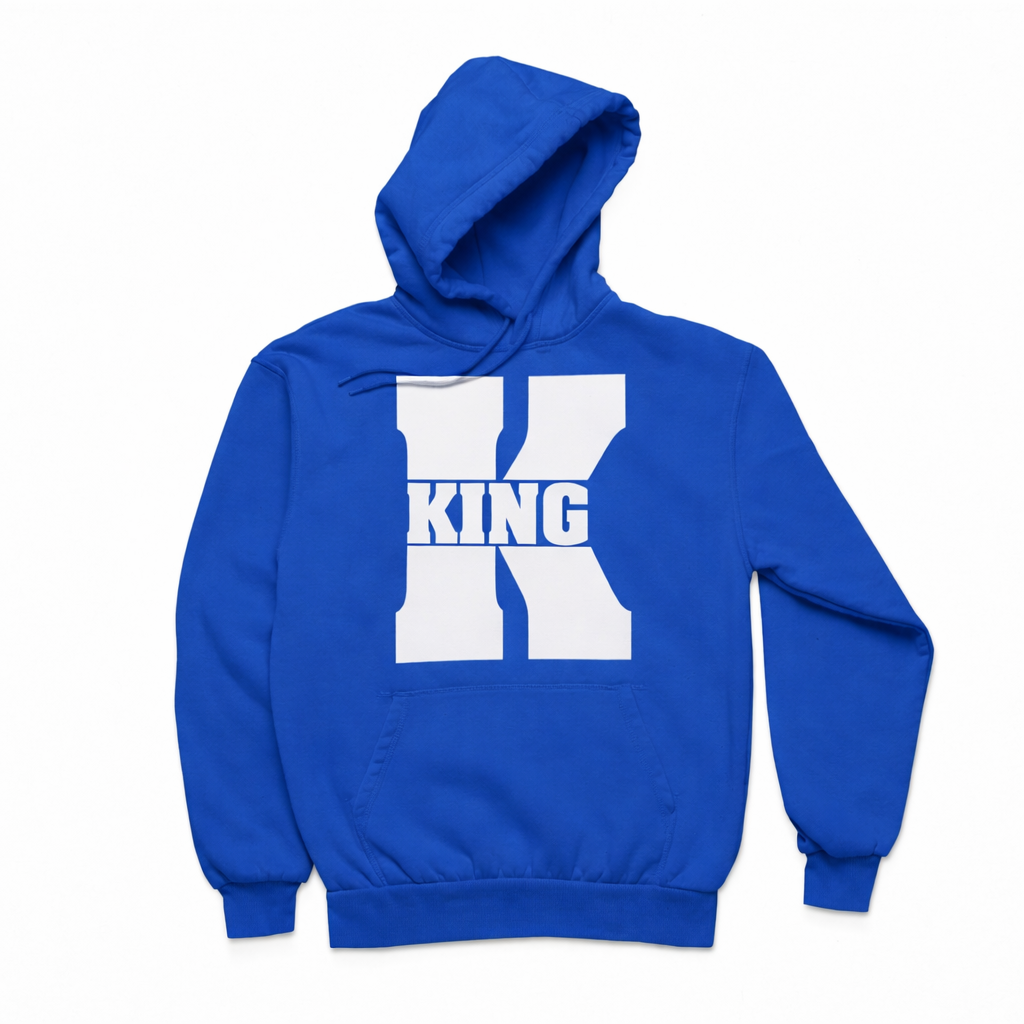 King and Queen Couples Hoodies | Royal Blue | Matching Valentines Day, Wedding & Anniversary Hoodies
