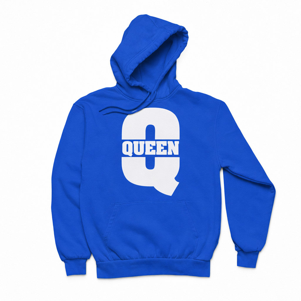 King and Queen Couples Hoodies | Royal Blue | Matching Valentines Day, Wedding & Anniversary Hoodies
