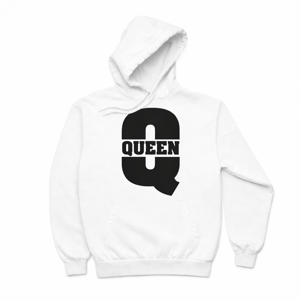 King and Queen Couples Hoodies | White | Matching Valentines Day, Wedding & Anniversary Hoodies
