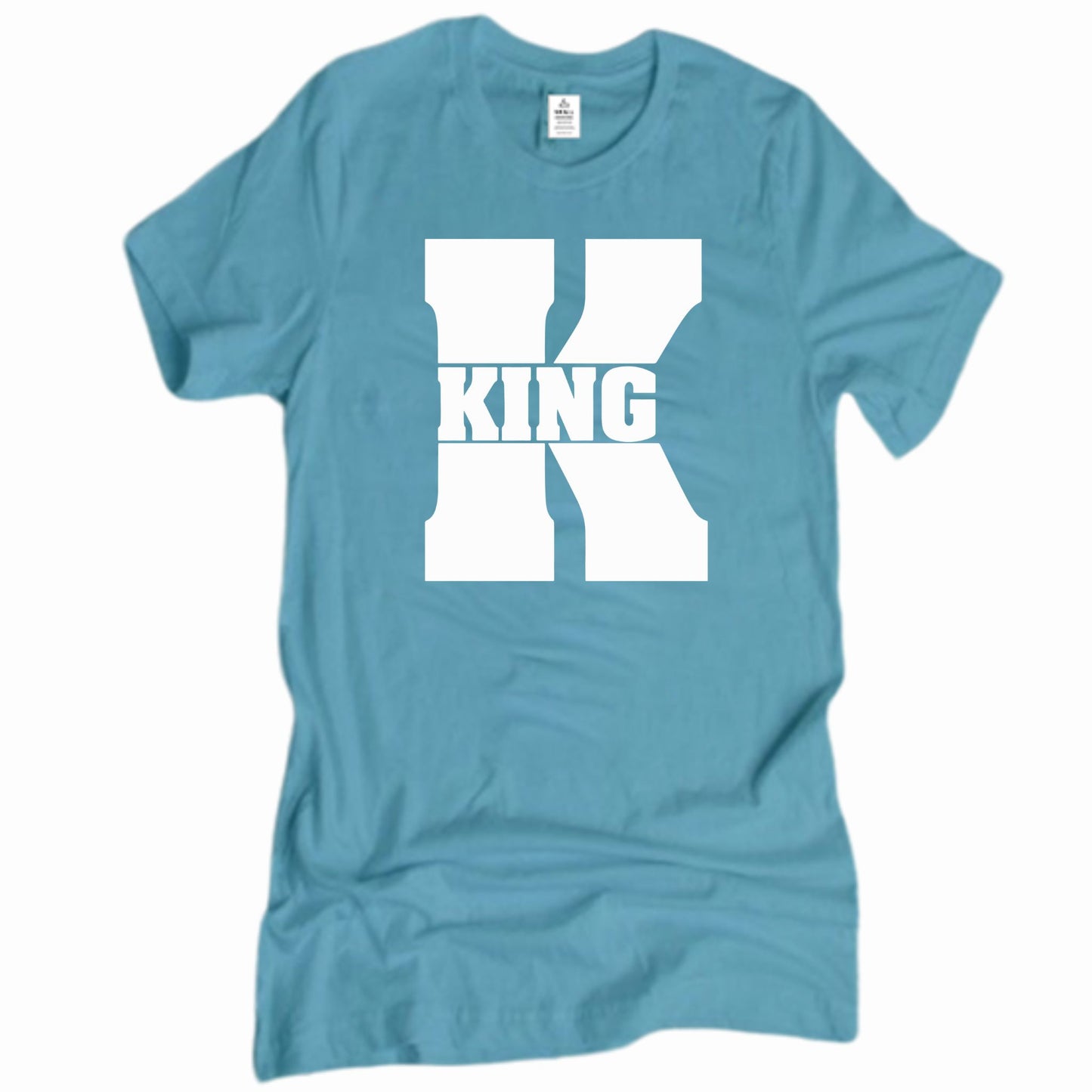 King Queen Matching Couples Shirts | Sky Blue | Romantic Unisex Gifts for Valentines Weddings Anniversaries
