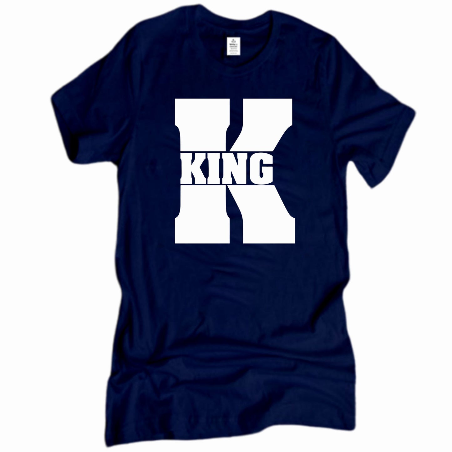 King Queen Matching Couples Shirts | Navy Blue | Romantic Unisex Gifts for Valentines Weddings Anniversaries