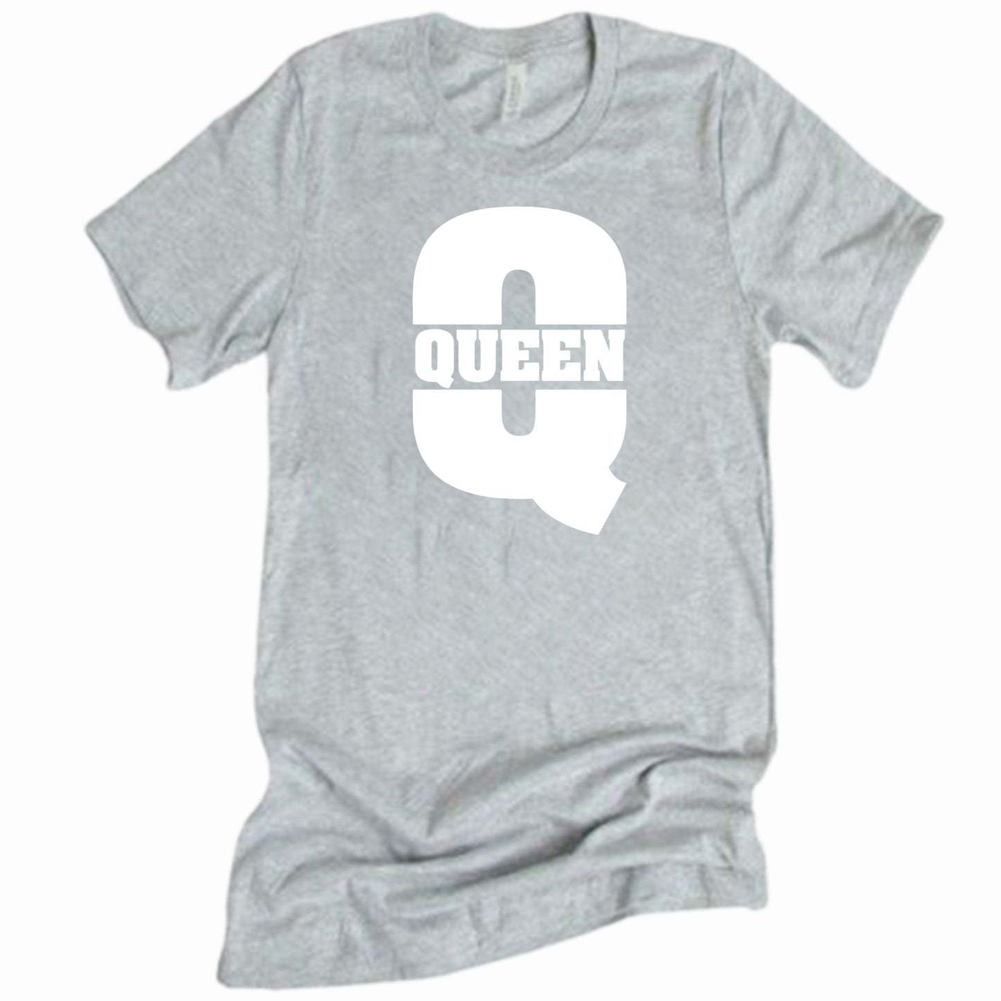 King Queen Matching Couples Shirts | Sports Grey | Romantic Unisex Gifts for Valentines Weddings Anniversaries