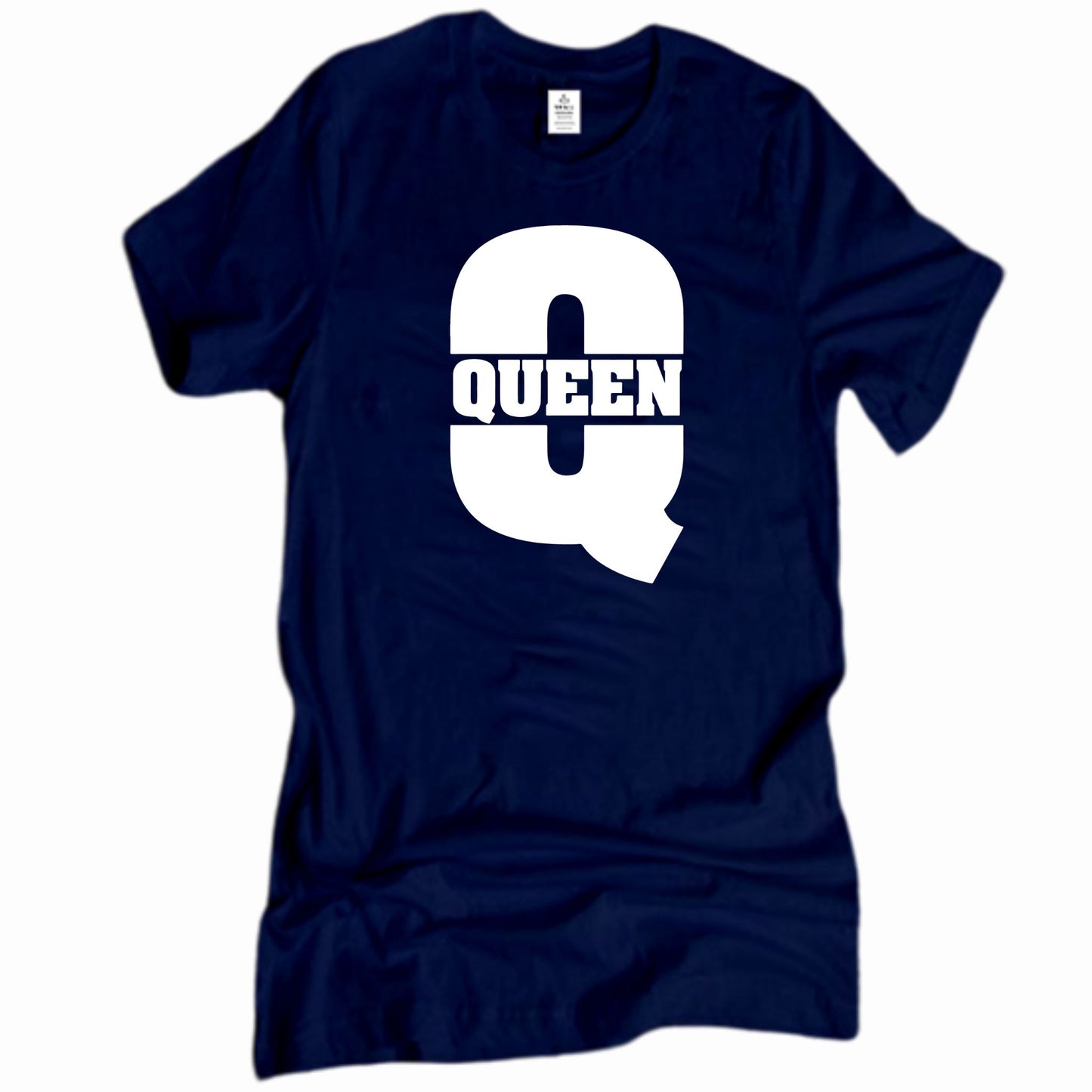 King Queen Matching Couples Shirts | Navy Blue | Romantic Unisex Gifts for Valentines Weddings Anniversaries