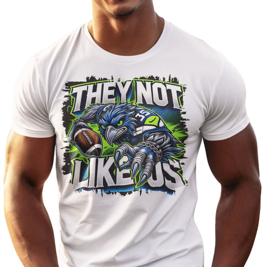 Seahawks Football Destressed Edges Sublimation T-Shirt (White Only)