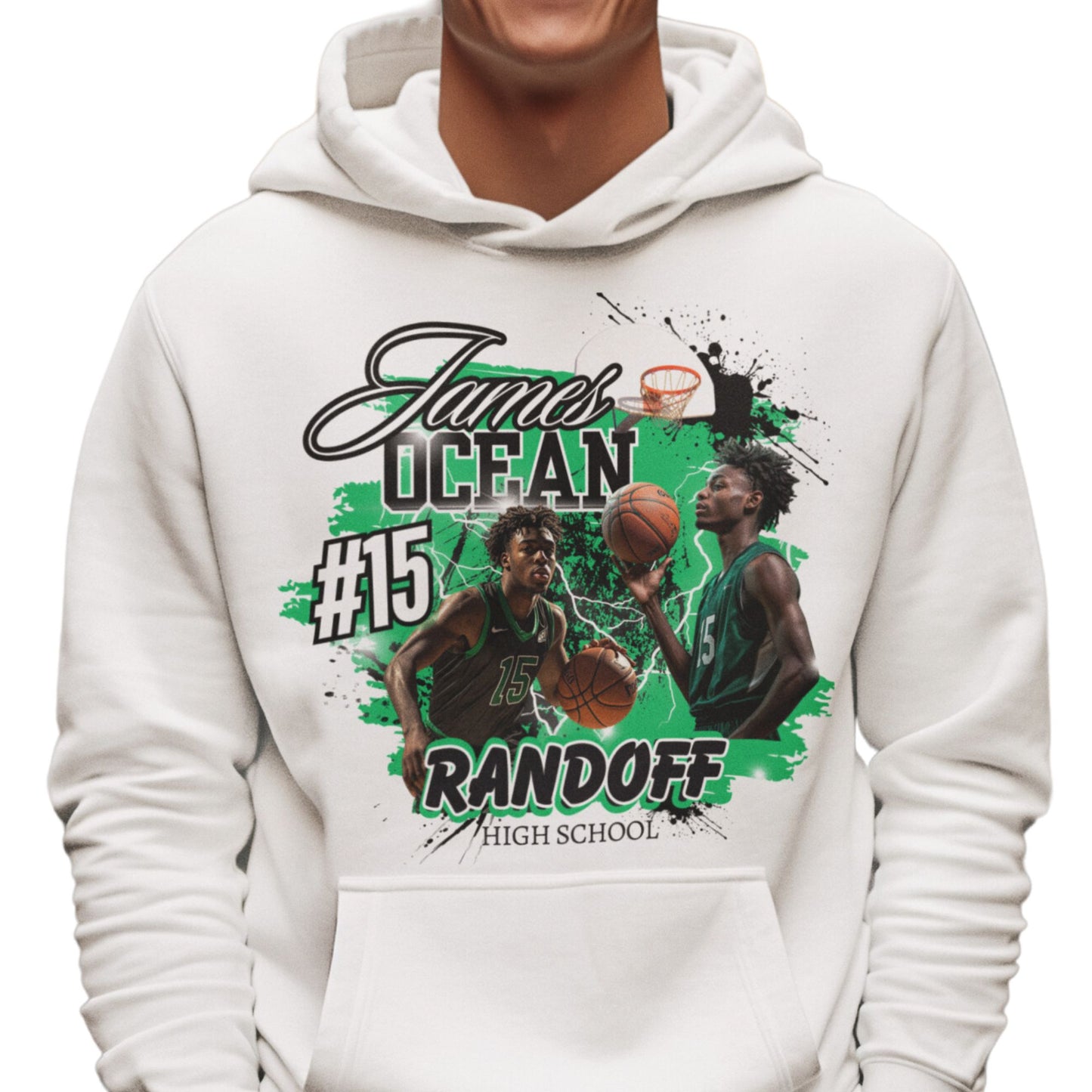 Personalized High School Basketball Player Hoodie