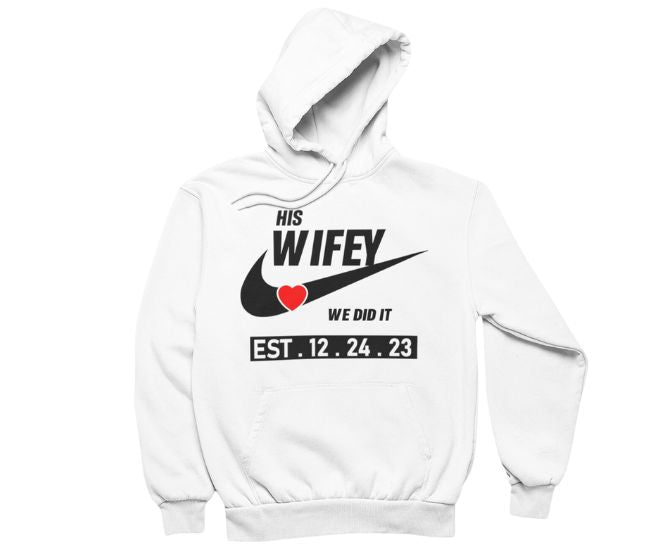 Husband and Wife Couples Hoodies White