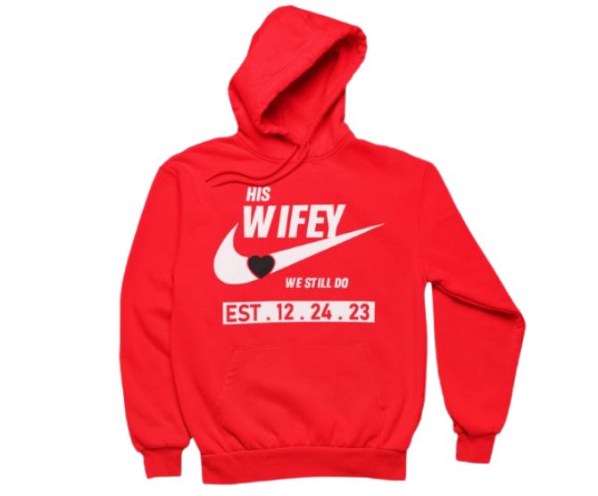 Husband and Wife Couples Hoodies Red